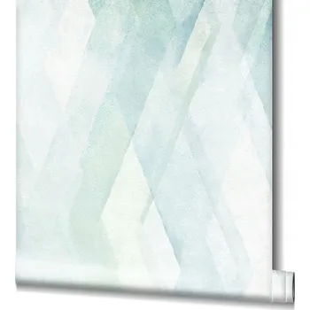 Tapeta Zelená vinylová tapeta na zeď s geometrickým vzorem, flísová podložka