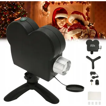 Osvětlovací technika LED Projektor na okno Halloween + Vánoce 12 filmů