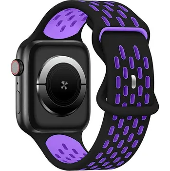 Řemínek na hodinky Beline silikonový řemínek New Sport pro Apple Watch 38/40/41mm, černo-fialový