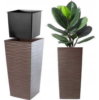 Květináč Plast Květináč Kadax béžový 28,5 cm x 28,5 x 57 cm