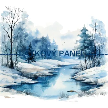 Látkový panel - Zimní krajinka - ZIM-130 Velikost: 20x20cm, Materiál: Kočárkovina