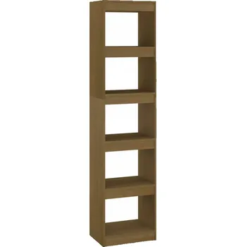 Knihovna Dřevěný regál s 5 přihrádkami 40x30x167,5 cm, medově hnědý