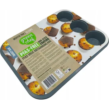 Nádoba na pečení FORMA NA MUFFINY, MUFFINY, 12 OTVORŮ, OCEL, UHLÍKOVÁ