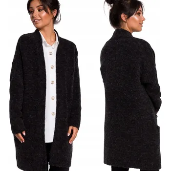 Dámský svetr BeWear dámský svetr šedý volný do půlky lýtek velikost L/XL