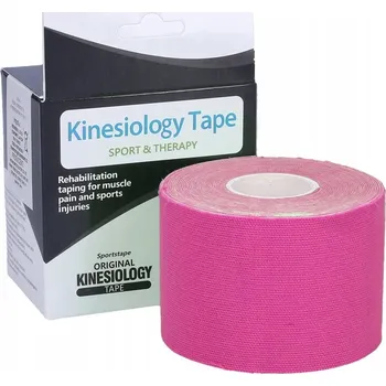 Tejpovací páska KINEZIOLOGICKÁ PÁSKA TEJPY TAPE KINESIO TAPING RŮŽOVÁ NÁPLAST 5CM X 5M