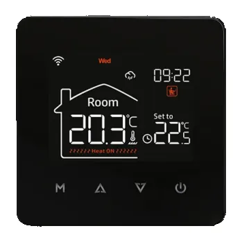 vypínač Termostat pokojové teploty 86x86 mm pro vodní podlahové vytápění WiFi chytrá domácnost Ovládání aplikací Ochrana IP20 černá