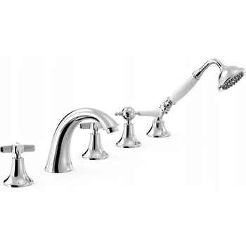 Vodovodní baterie Vanová baterie na okraj vany Tres CLASIC stříbrná