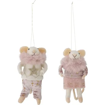 Vánoční dekorace Bloomingville Plstěná vánoční ozdoba Peo Wool Rose Myška