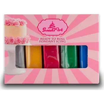 4-Mix Maďarsko SweetArt potahovací a modelovací hmoty vanilkové Christmas mix (5x100 g) ▹