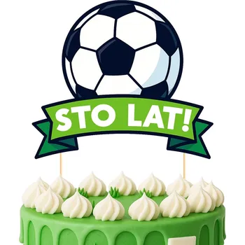 Obraz OZDOBA NA DORT NA DORT PRO FOTBALISTU FOTBALOVÝ MÍČ DEKORACE NAROZENINY