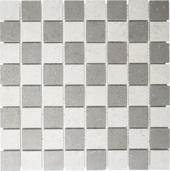 Obklad Keramická mozaika, šedo-bílá dlaždice