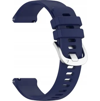 Řemínek na hodinky Pásek Řemínek do 18 mm, silikonová spona stříbrná, tmavě modrá, nastavitelný