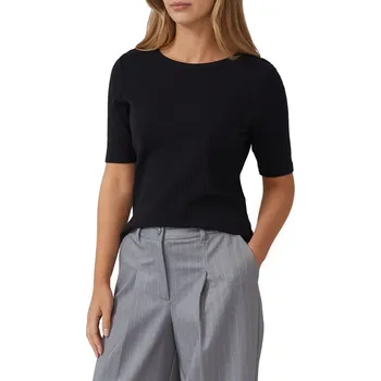 Dámské tričko s.Oliver dámské žebrované triko 2170082 9999 Černá 44