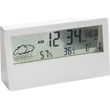 Meteostanice LCD digitální teploměr a vlhkoměr 13 x 3 x 7 cm Přesné měření teploty a vlhkosti Vnitřní domácí měřič s velkým displejem 9,6 x 3,5 cm