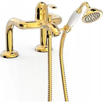 Vodovodní baterie Vanová baterie na okraj vany TRES Monoclasic zlatá