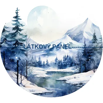 Látkový panel - Zimní krajinka - ZIM-126 Velikost: 30x30cm, Materiál: Bavlna