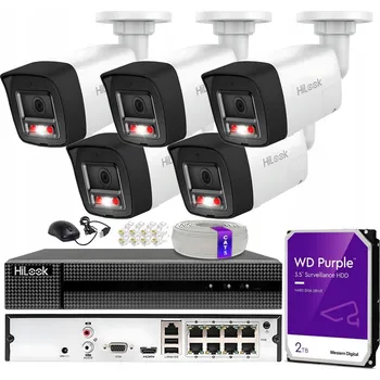 Bezpečnostní kamera Sada IP monitoringu 8 Mpx UltraHD, 5 kamer IPC-B180HA-LUF/SL PoE, disk 2 TB