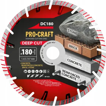 Řezný kotouč Diamantový řezný kotouč Deep Cut Procraft DC180