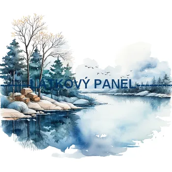 Látkový panel - Zimní krajinka - ZIM-129 Velikost: 15x15cm, Materiál: Kočárkovina