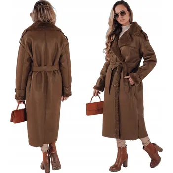 DStreet dámský kabát hnědý trenčkot bez kapuce TY4992 velikost XL