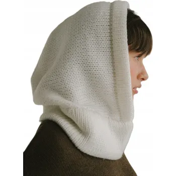 Kukla BÍLÝ Módní vlněný nákrčník kukla balaclava kapuce Merino Loman CACATVA