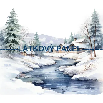 Látkový panel - Zimní krajinka - ZIM-121 Velikost: 30x30cm, Materiál: Bavlna