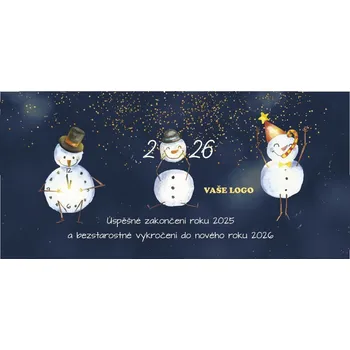 Svatební dekorace Novoročenka 556 - sněhuláci na noční obloze