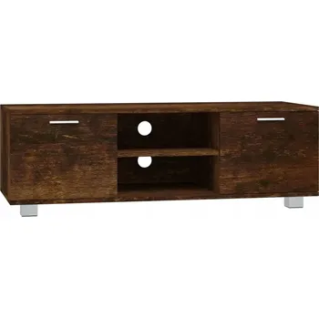 Televizní stolek TV stolek 120x40,5x35 cm, kouřový dub, dřevo, hliník, nosnost 80 kg
