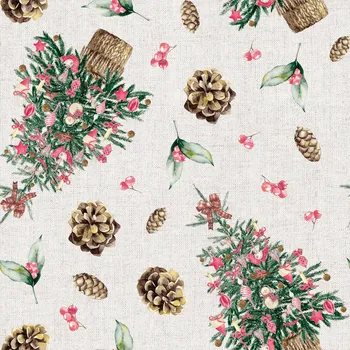 VÁNOČNÍ 047 Dekorační vánoční látka, šířka 140 Cm, barva 001