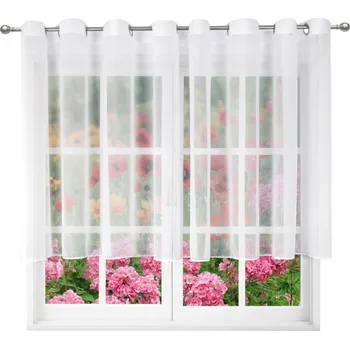 Obraz HOTOVÁ ZÁCLONA S KOLEČKY 300X150 VOÁL SNĚHOVĚ BÍLÝ HLADKÝ JEMNÝ