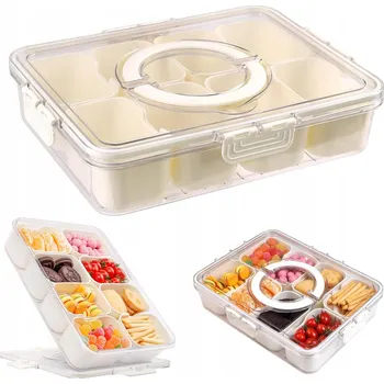 Dóza na potraviny HERMETICKÁ DÓZA NA SKLADOVÁNÍ KOŘENÍ DO KUCHYNĚ S 8 PŘIHRÁDKAMI