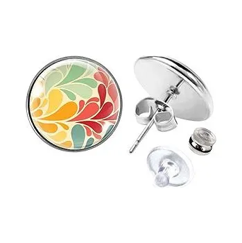 Náušnice Peckové náušky Náušnice z chirurgické oceli 14 mm, Barevné retro