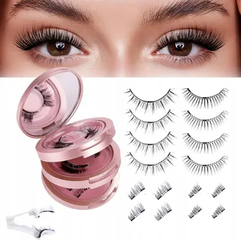 Péče o řasy a obočí Magnetické řasy, 8 párů opakovaně použitelných s aplikátorem pro snadné nošení