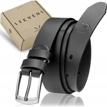 Opasek Pásek pánský kožený Stevens černý 3 cm Q3