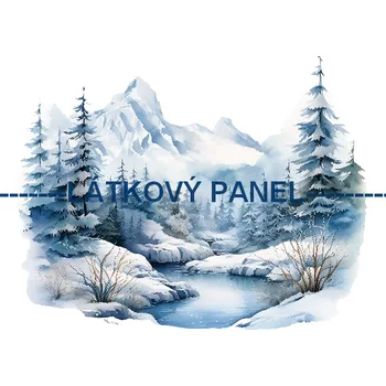 Látkový panel - Zimní krajinka - ZIM-127 Velikost: 15x15cm, Materiál: Kočárkovina