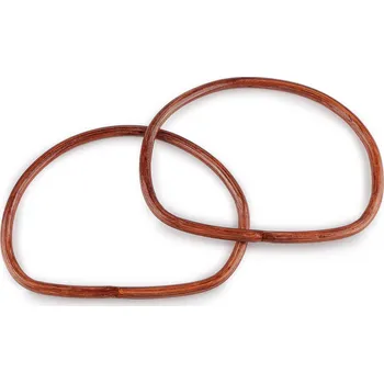 Bambusová ucha na tašky 14x17,5 cm červenohnědá 2 ks