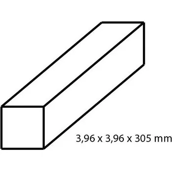 mosazný uzavřený profil čtvercového průřezu 3,96 x 3,96 mm délka 305 mm 2 ks Albion Alloys sb1m