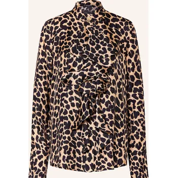 Dámská halenka Balmain Dámská Hedvábná Halenka S Volány, černá / béžová, 34