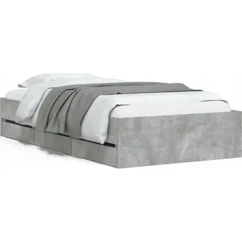 Postel Jednolůžková postel imitace dřeva 90x190 beton