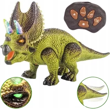 DÁLKOVĚ OVLÁDANÝ ROBOT DINOSAURUS TRICERATOPS CHODÍ ZVUKY SVĚTLA WOOPIE