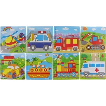 Dřevěné puzzle dopravní prostředky