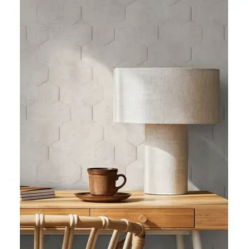 Tapeta TAPETA BETON VZOR 3D ŠESTIHRANY VINYLOVÁ BÉŽOVÁ TAPETY