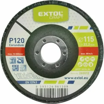 Brusný kotouč EXTOL Kotouč lamelový šikmý korundový, P120, O 115mm, 260012