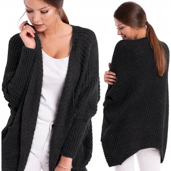 Dámský svetr Setin dámský svetr černý oversize do půlky stehen univerzální velikost