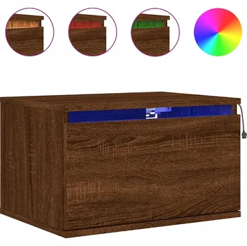 Noční stolek Noční stolek LED RGB 50x36x30 cm hnědý dub