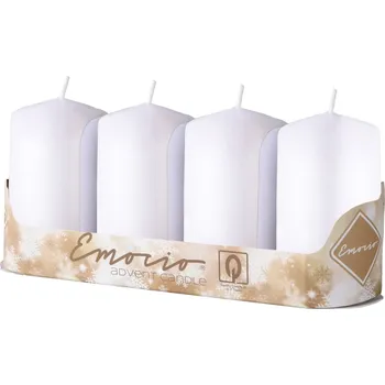 Emocio Válec 4ks 50x90mm bílé svíčky 4x130 gram 530 gram