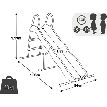 Bazén Dětská zahradní skluzavka modrá Dĺžka: 183 cm