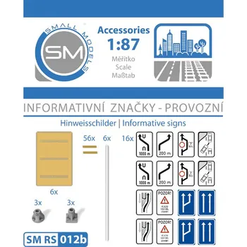 Modelová železnice informativní značky - provozní Small Models RS012b