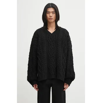 Dámský svetr Vlněný svetr VETEMENTS Cable-Knit, L, černá, 99X