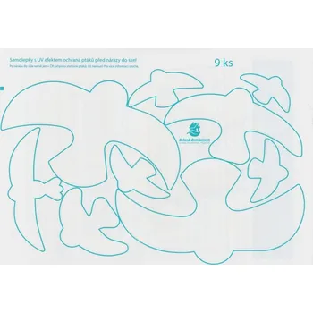 samolepka Zelená domácnost UV samolepky - siluety 9 ks (snímatelné)